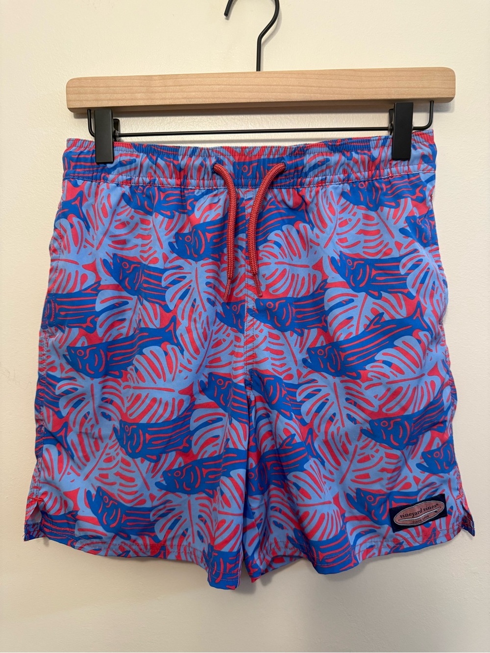 Vineyard Vines Blue & Pink Tropical Fish Swim Trunks